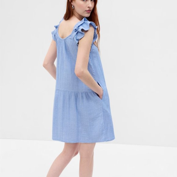 - NWT GAP • Crinkle Gauze Mini Dress sz L - Picture 3 of 4